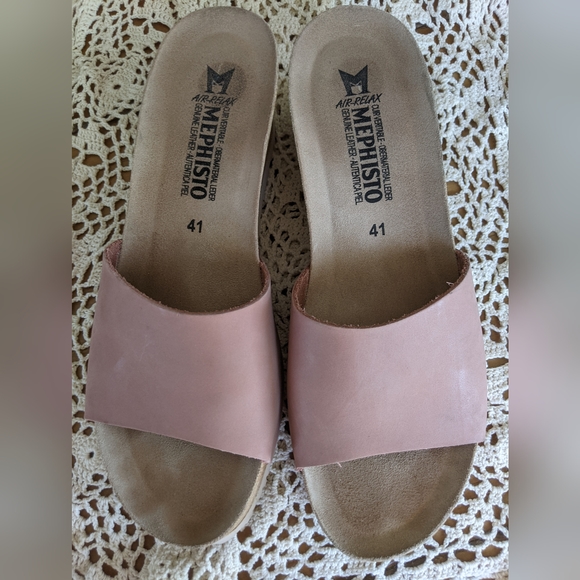 Mephisto Lisane Air-Relax slide wedge slip on sandals blush pink open toe - Picture 13 of 16